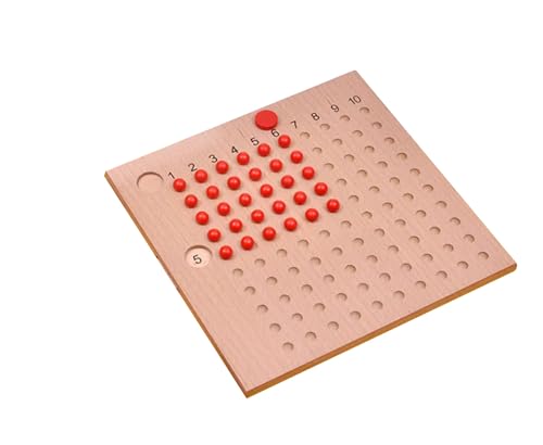 LLTCMYGS Montessori Holz Additions- und Subtraktionsbrett, mathematisches Lernspielzeug Material,Multiply Board von LLTCMYGS