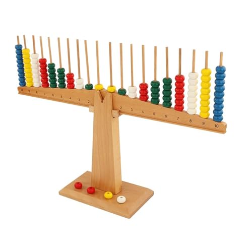 LLTCMYGS Montessori Holz-Arithmetik-Waage Lehrmittel, Balance Früherziehung Mathematik Lehrmittel von LLTCMYGS