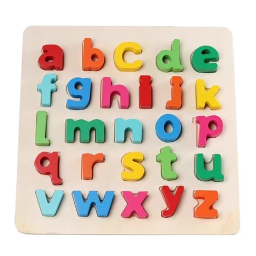 LLTCMYGS Montessori Holz-Buchstabenpuzzle-Spielzeug, Vorschul-Buchstaben-Lernspielzeug für Kinder,Lowercase von LLTCMYGS