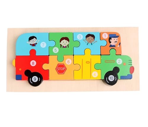 LLTCMYGS Montessori Holz Cartoon Fahrzeug Puzzles, Vorschule Baustein Puzzles Spielzeug,Buses LLTCMYGS Montessori Holz Cartoon Fahrzeug Puzzles, Vorschule Baustein Puzzles Spielzeug,Buses von LLTCMYGS