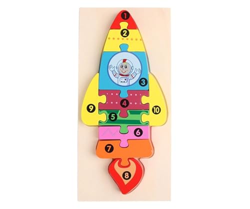 LLTCMYGS Montessori Holz Cartoon Fahrzeug Puzzles, Vorschule Baustein Puzzles Spielzeug,Rockets LLTCMYGS Montessori Holz Cartoon Fahrzeug Puzzles, Vorschule Baustein Puzzles Spielzeug,Rockets von LLTCMYGS