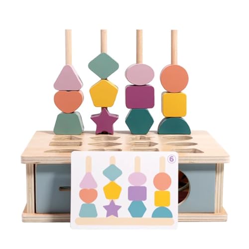 LLTCMYGS Montessori Holz DREI-in-Eins-Stapelspielzeug, Farbsortierung, Stapelspielzeug, Formklassifizierung LLTCMYGS Montessori Holz DREI-in-Eins-Stapelspielzeug, Farbsortierung, Stapelspielzeug, Formklassifizierung von LLTCMYGS