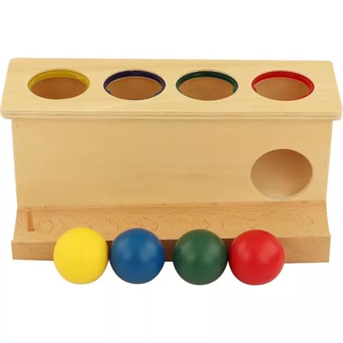 LLTCMYGS Montessori Holz Drop Push Box Lehrmittel, Ball Tracker Drop Push Spielzeug von LLTCMYGS