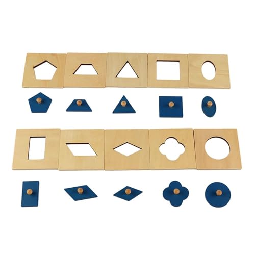 LLTCMYGS Montessori Holz Geometrische Einsätze Set, Früherziehungsspielzeug für die Formerkennung von Kindern LLTCMYGS Montessori Holz Geometrische Einsätze Set, Früherziehungsspielzeug für die Formerkennung von Kindern von LLTCMYGS
