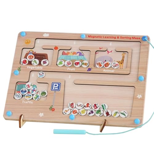 LLTCMYGS Montessori Holz Magnetische Farbabstimmung, pädagogisches Feinspielzeug, Wissensabfallsortierbrett,Knowledge Sorting von LLTCMYGS