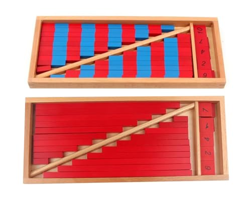 LLTCMYGS Montessori Holz Mathe Zahlenstäbe, Kinder Mathe Kinder Bildung Lernhilfen,Two Pieces von LLTCMYGS
