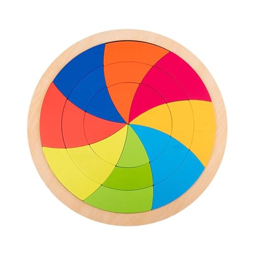 LLTCMYGS Montessori Holz Regenbogen Puzzle Bausteine Spielzeug, Regenbogen Stapel Bausteine,Model d von LLTCMYGS