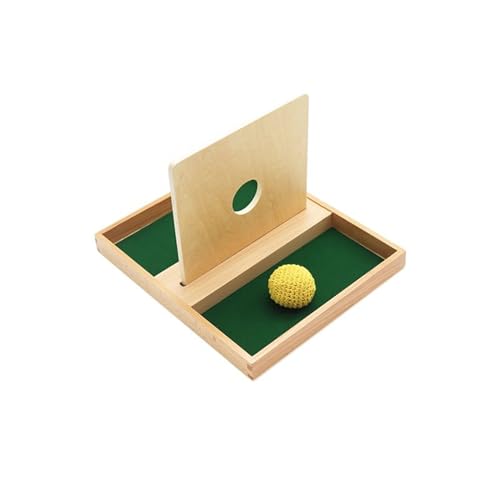 LLTCMYGS Montessori Holz Rundballwurfbrett, Imbucare-Brett mit gestrickten Ballspielzeugen,Model a von LLTCMYGS