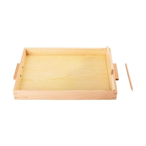 LLTCMYGS Montessori Holz Schreibsandbox Spielzeug, Sandtisch zum Üben des Schreibens Lehrhilfen,Large von LLTCMYGS