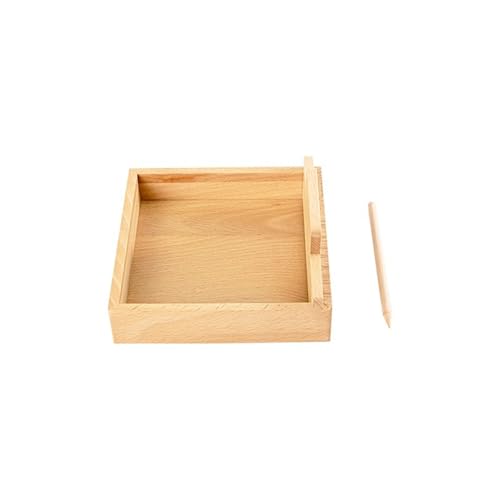 LLTCMYGS Montessori Holz Schreibsandbox Spielzeug, Sandtisch zum Üben des Schreibens Lehrhilfen,Small von LLTCMYGS