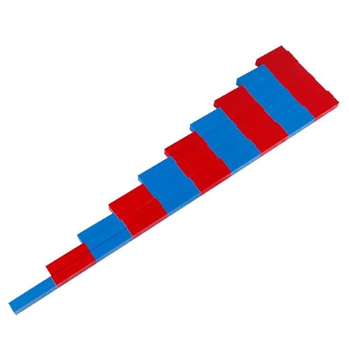 LLTCMYGS Montessori Holz-Zahlenstäbchen aus Rot und Blau für die frühkindliche Bildung, mathematisches sensorisches Spielzeug von LLTCMYGS