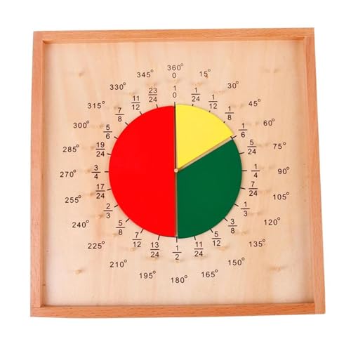 LLTCMYGS Montessori Holz Zirkuläre Bruchtafel Mathematik Lehrmittel, Frühlernmaterial für Brüche von LLTCMYGS