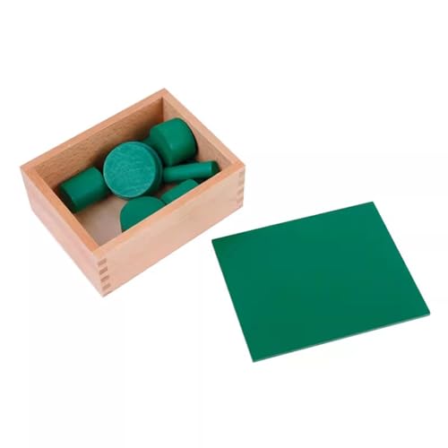 LLTCMYGS Montessori Holz Zylindrisches Material ohne Knöpfe, sensorisches Entwicklungsmaterial für Kinder,Grün von LLTCMYGS