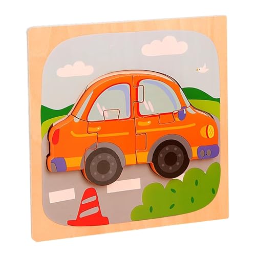 LLTCMYGS Montessori Holzfahrzeug Auto Puzzles, pädagogisches Lernpuzzle Spielzeug,Cars von LLTCMYGS