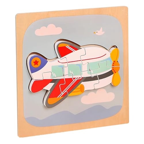 LLTCMYGS Montessori Holzfahrzeug Auto Puzzles, pädagogisches Lernpuzzle Spielzeug,Planes von LLTCMYGS