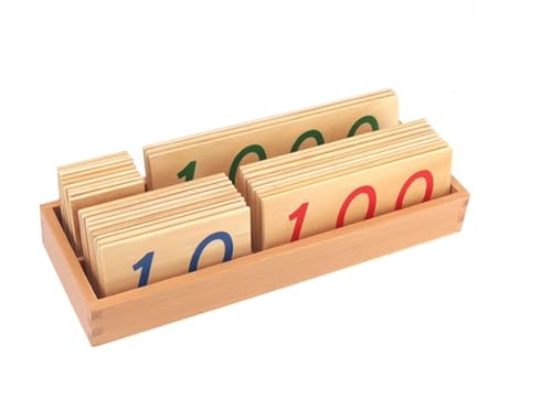 LLTCMYGS Montessori Holzkarte Mathematik Unterricht AIDS, Digitale Erkennung Holzkiste Karten (1-3000),Large Size von LLTCMYGS