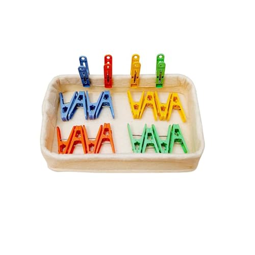 LLTCMYGS Montessori Holzklammern Spielzeugset, Feinmotorik-Training für die Finger von LLTCMYGS