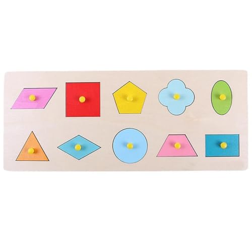 LLTCMYGS Montessori Holzknauf geometrische Platte, frühpädagogisches Material sensorisches Spielzeug für Kleinkinder von LLTCMYGS