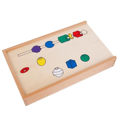 LLTCMYGS Montessori Holzperlen Sortier- und Stapelspielzeug, Vorschulform Sensorische Lehrmittel LLTCMYGS Montessori Holzperlen Sortier- und Stapelspielzeug, Vorschulform Sensorische Lehrmittel von LLTCMYGS