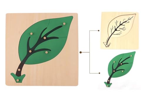 LLTCMYGS Montessori Holzpflanze Puzzle, Greifbrett Puzzle Baby Spielzeug,Leaves von LLTCMYGS