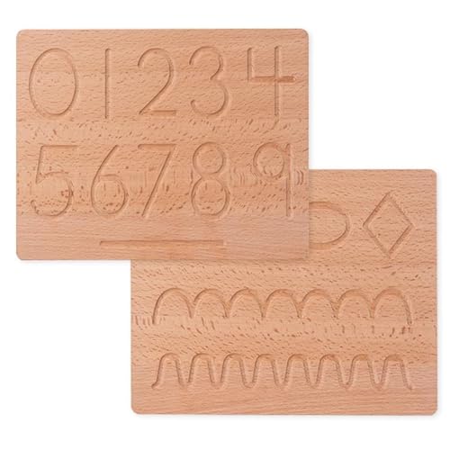 LLTCMYGS Montessori Holzrille doppelseitige Beschriftungstafel, alphanumerische frühkindliche Wahrnehmung,Double Sided Number a von LLTCMYGS