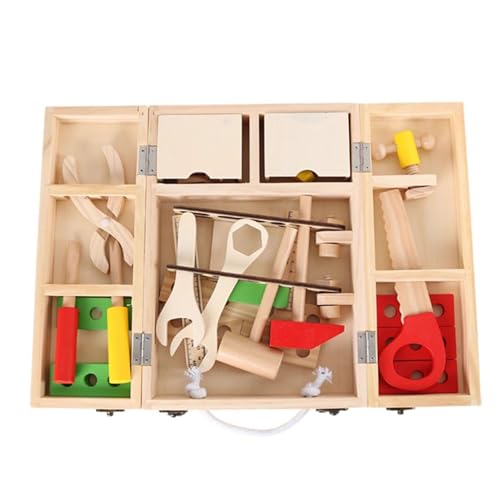 LLTCMYGS Montessori Holzsimulation Bauwerkzeugkasten, Feinmotorikspielzeug für Kinder von LLTCMYGS