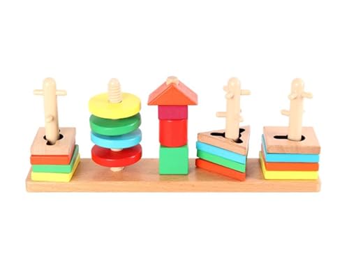 LLTCMYGS Montessori Holzsortierung, Stapelspielzeug, Farberkennung, Feinmotorik, Lehrmittel LLTCMYGS Montessori Holzsortierung, Stapelspielzeug, Farberkennung, Feinmotorik, Lehrmittel von LLTCMYGS