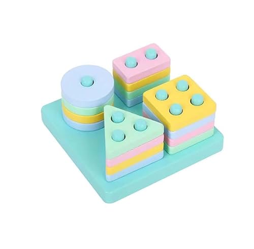 LLTCMYGS Montessori Holzspielzeug, Form- und Farbanpassungspuzzles, Feinmotorisches sensorisches Spielzeug,Macaron Colors von LLTCMYGS