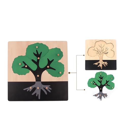 LLTCMYGS Montessori Holztafel Lehre AIDS, Früherziehung Kinder Puzzle Spielzeug,Trees von LLTCMYGS