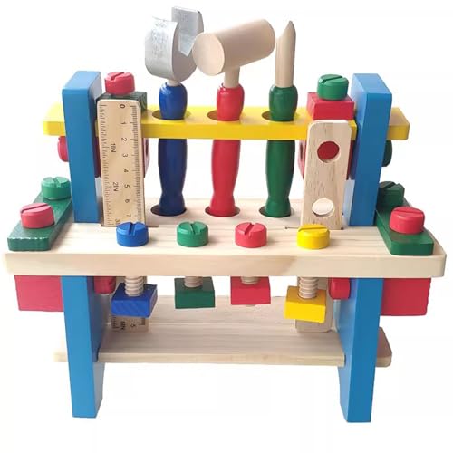 LLTCMYGS Montessori Holzwerkzeugkasten Spielzeug, feine Bewegung vorgetäuschtes Bauspiel von LLTCMYGS