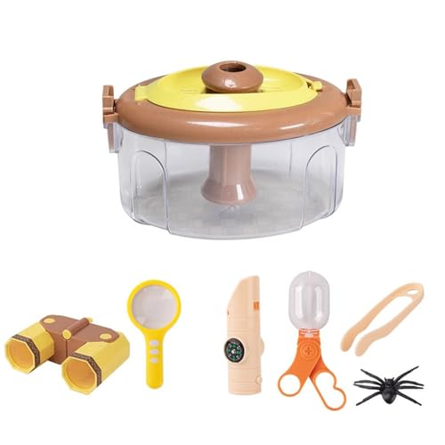 LLTCMYGS Montessori Insektenbeobachtungsset für Kinder, siebenteiliges Set zum Insektenfangen im Freien,Brownish Yellow LLTCMYGS Montessori Insektenbeobachtungsset für Kinder, siebenteiliges Set zum Insektenfangen im Freien,Brownish Yellow von LLTCMYGS