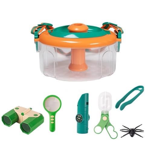 LLTCMYGS Montessori Insektenbeobachtungsset für Kinder, siebenteiliges Set zum Insektenfangen im Freien,Orange Green LLTCMYGS Montessori Insektenbeobachtungsset für Kinder, siebenteiliges Set zum Insektenfangen im Freien,Orange Green von LLTCMYGS
