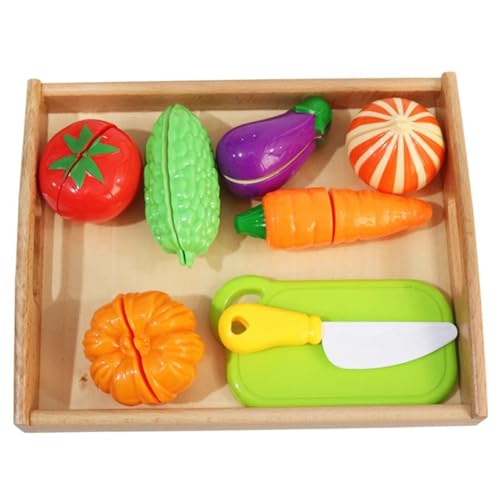 LLTCMYGS Montessori Kinder Obst- und Gemüseschneidespielzeug, vorgetäuschtes Essen Spielen Küchenzubehör,Vegetables von LLTCMYGS