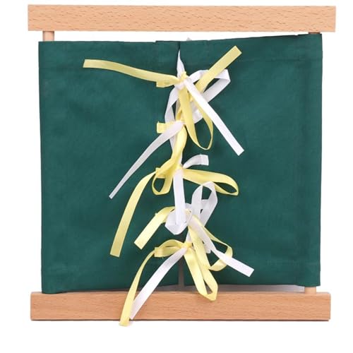 LLTCMYGS Montessori Kleidung Frame Life Teaching AIDS, frühe Lernmaterialien zum Anziehen,Grün von LLTCMYGS