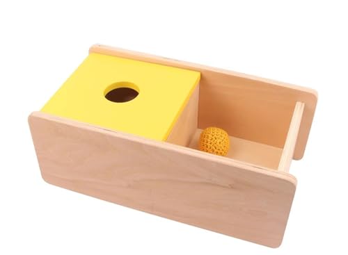 LLTCMYGS Montessori Kleinkind Imbucare Box mit Klappdeckel, EIN Wollball Vorschul-Lernspielzeug von LLTCMYGS