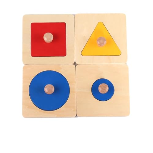 LLTCMYGS Montessori Knob Panel Teaching AIDS, Kinder Holz Panel Puzzle Spielzeug (4 Teile) von LLTCMYGS