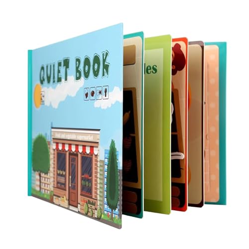 LLTCMYGS Montessori Kognitiver Transport Tierpaste Buch, Vorschule Handbuch Zeichnung Aufkleber Buch Unterrichten AIDS,Vegetable cognition von LLTCMYGS