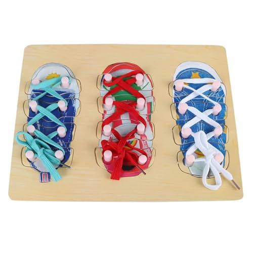 LLTCMYGS Montessori Krawatte Schnürsenkel und tragen Schuhbretter, Früherziehung Montessori Spielzeug für Kinder,Model c von LLTCMYGS