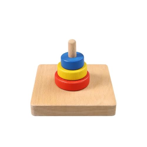 LLTCMYGS Montessori Lehrmittel Lernspielzeug, Montessori Level Ring, Würfel auf vertikalem Dübel,Model a LLTCMYGS Montessori Lehrmittel Lernspielzeug, Montessori Level Ring, Würfel auf vertikalem Dübel,Model a von LLTCMYGS