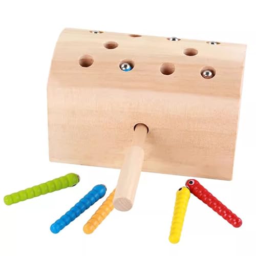 LLTCMYGS Montessori Magnetisches Insektenfangspielzeug, Feinmotoriktraining für Kinder im Vorschulalter,Natural Wood Color LLTCMYGS Montessori Magnetisches Insektenfangspielzeug, Feinmotoriktraining für Kinder im Vorschulalter,Natural Wood Color von LLTCMYGS