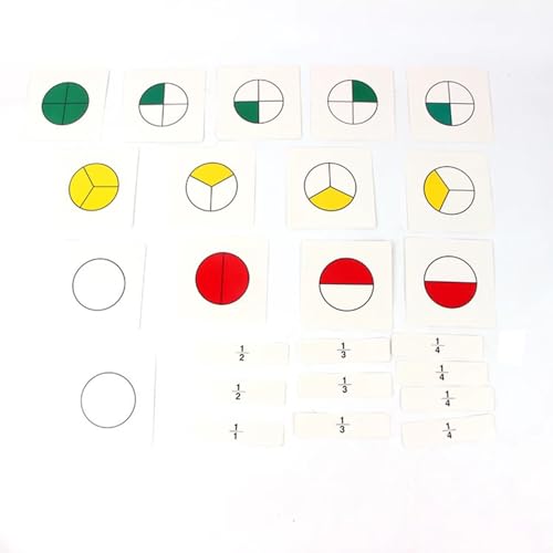 LLTCMYGS Montessori Mathe Fraktionskarten, Bruchmanipulative Montessori Lernspielzeug von LLTCMYGS