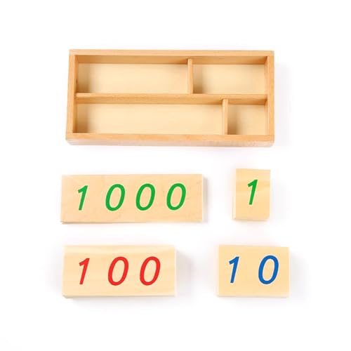 LLTCMYGS Montessori Mathe Material Holz Zahlenkarten, Größe Zahlenkarten (1-9000),Small von LLTCMYGS