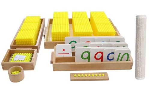LLTCMYGS Montessori Mathe Perlen Spiel Set AIDS lehren, Vorschule Perlen Mathe Materialien von LLTCMYGS
