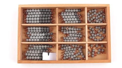 LLTCMYGS Montessori Mathe Perlenstab Set, Perlen Lehrmittel für die Entwicklung des mathematischen Denkens bei Säuglingen,Grau von LLTCMYGS