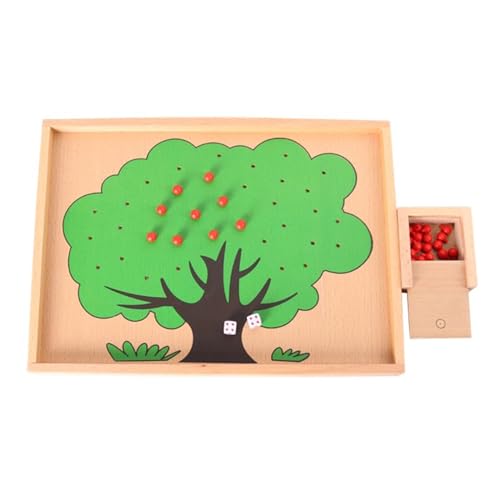 LLTCMYGS Montessori Mathe Unterricht AIDS, Baby Holz Apfel Baum Box Spielzeug, Zählen Spielzeug von LLTCMYGS