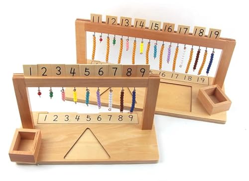 LLTCMYGS Montessori Mathematik Perlen Aufhänger Unterricht AIDS, Perlen Hilfs-Lehrmittel,1 to 9/11 to 19 von LLTCMYGS