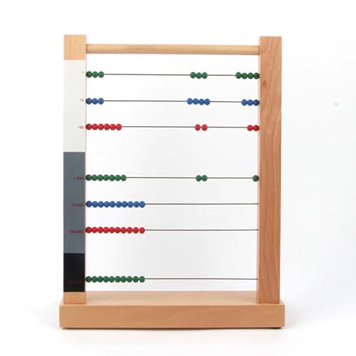 LLTCMYGS Montessori Mathematische Berechnung Perlenrahmen, Buchenholz Vorschulbildung Abakus Rechenrahmen,Large von LLTCMYGS