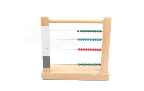LLTCMYGS Montessori Mathematische Berechnung Perlenrahmen, Buchenholz Vorschulbildung Abakus Rechenrahmen,Small von LLTCMYGS