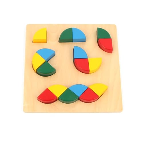 LLTCMYGS Montessori Mathematisches Holzpuzzle, Geometrisches Muster Mathematik Unterricht AIDS von LLTCMYGS