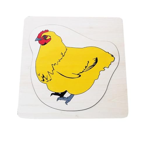 LLTCMYGS Montessori Mehrschichtige Tierwachstumspuzzle-Paneele, hölzernes Puzzle für die Früherziehung Spielzeug,Chick von LLTCMYGS